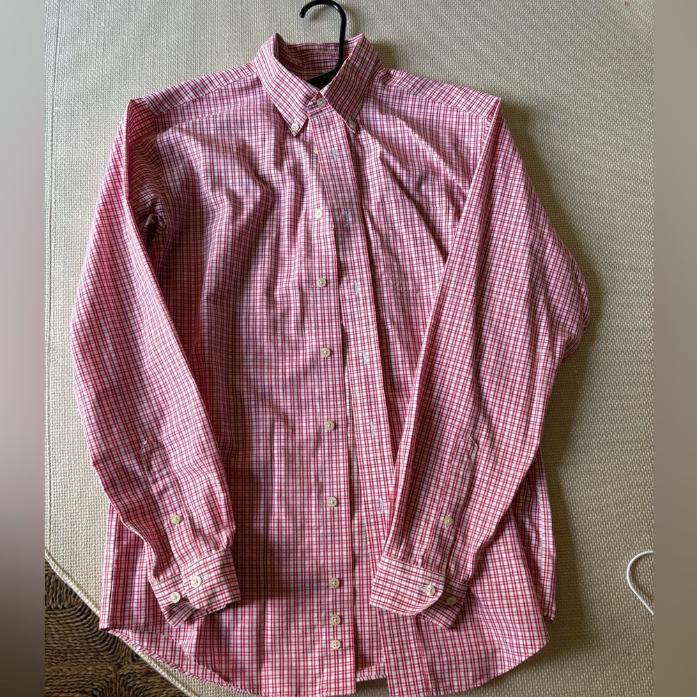 Red Checkered Kids Brooks Brothers Button down. XL